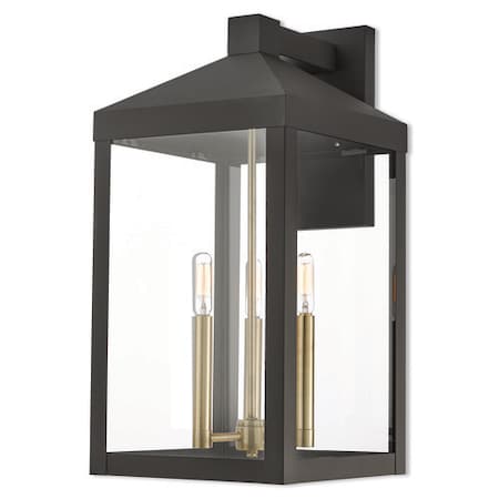 Livex Lighting Nyack 3 Light Bronze Outdoor Wall Lantern 20585-07